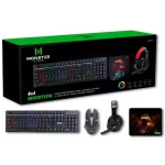 Kit Pro Gamer Teclado RGB + Mouse + Audífonos + PAD K4125
